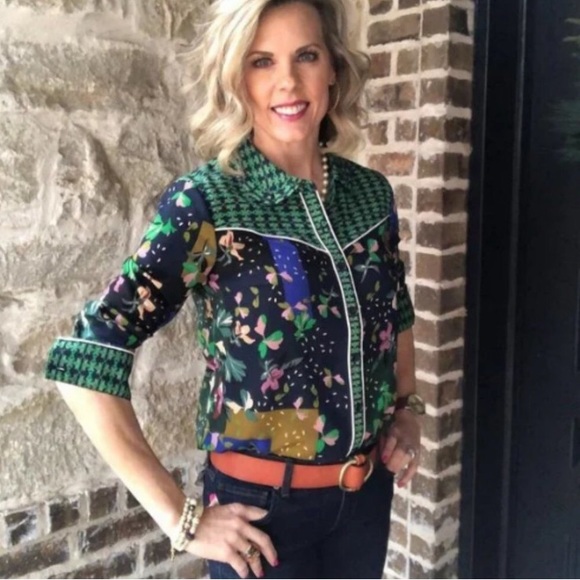 CAbi colorful western floral print shirt, from previous fall season, size M - Picture 13 of 14